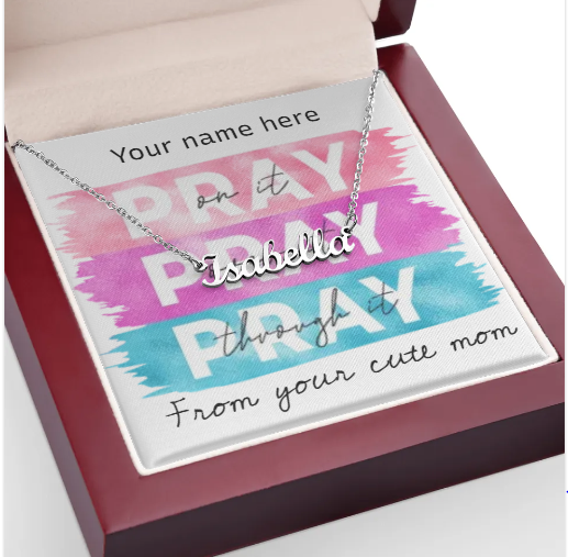 personalized Necklace  message card.