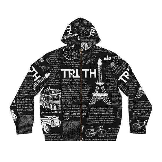Truth Unisex Full-Zip Hoodie S / Black All Over Prints