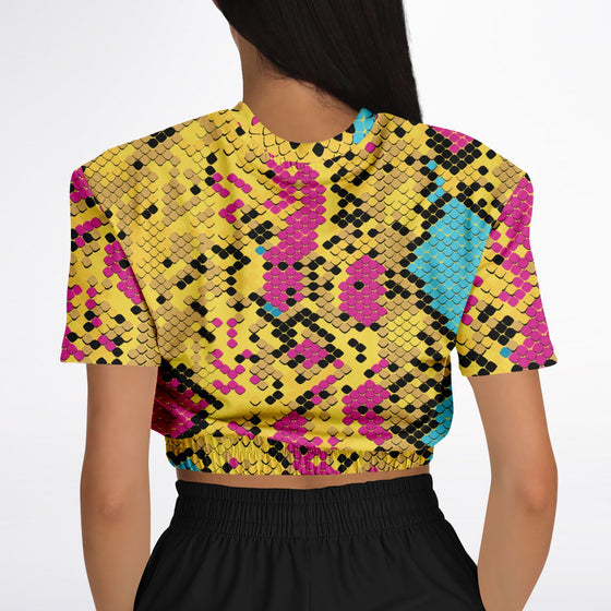 Python Cropped Short Sleeve Sweatshirt -