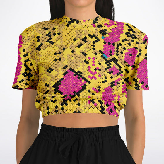 Python Cropped Short Sleeve Sweatshirt -