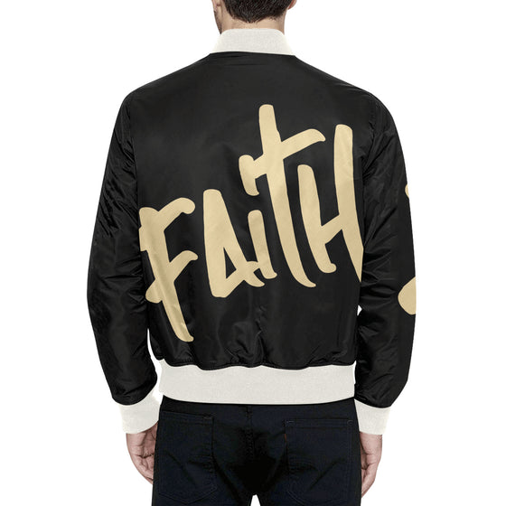 Faith SAINTS All Over Print Quilted Bomber Jacket