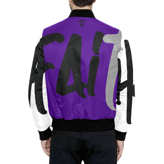 FOF SAINTS All Over Print Quilted Bomber Jacket for Men (Model H33)