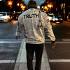 SCRIPTURE PRINT PUFF BOMBER