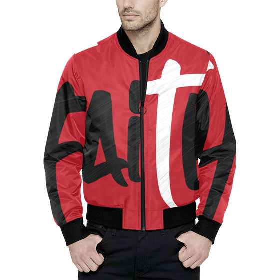 FOF SAINTS All Over Print Quilted Bomber Jacket for Men (Model H33)