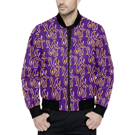 LA All Over Print Quilted Bomber Jacket