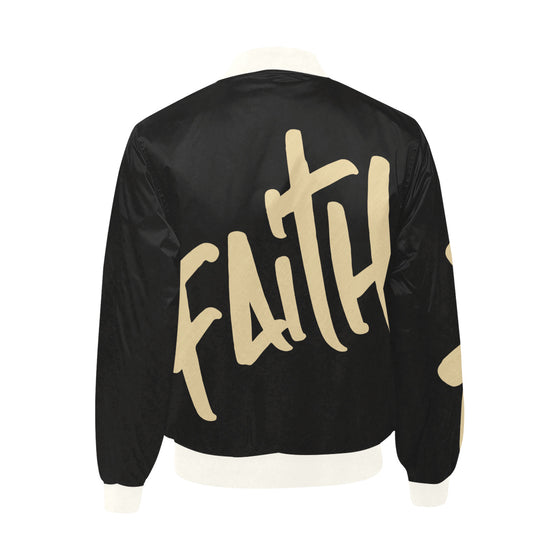 Faith SAINTS All Over Print Quilted Bomber Jacket