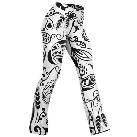 Paisley & Wheat Flare Leggings