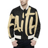 Faith SAINTS All Over Print Quilted Bomber Jacket