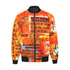 wisdom All Over Print Quilted Bomber Jacket