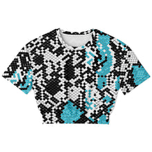  Python Cropped Short Sleeve Sweatshirt - AOP copy
