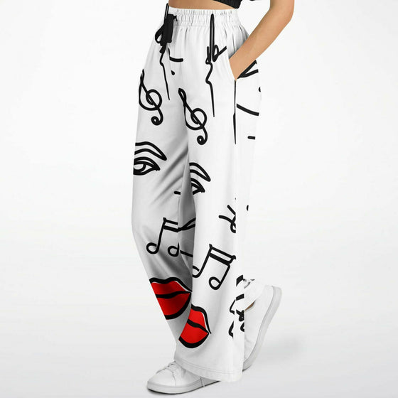 Womens Line Art Fashion Flare Jogger -
