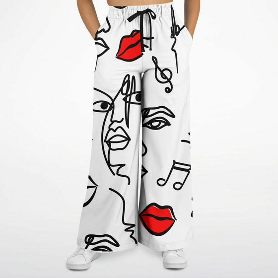 Womens Line Art Fashion Flare Jogger -