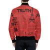 Scripture Print Puff Bomber Jacket