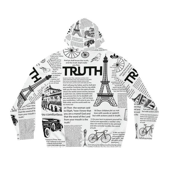 Scripture Print Mens Full-Zip Hoodie (Aop) All Over Prints