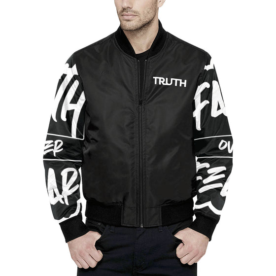 Blk Faith over Fear Puff Bomber