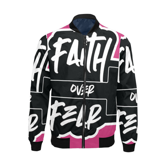 FOF BLK All Over Print Bomber Jacket for Men (Model H19)