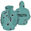 Music note 3 teal All Over Print Hoodie for Women