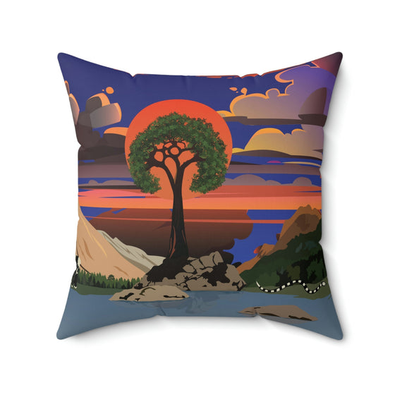 Spun Polyester Square Pillow Home Decor