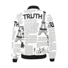 SCRIPTURE PRINT PUFF BOMBER