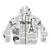 Scripture Print Mens Full-Zip Hoodie (Aop) S / White All Over Prints