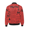 Scripture Print Puff Bomber Jacket