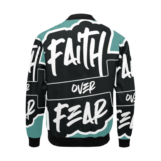 FAITH OVER FEAR WINDBREAKER TEAL