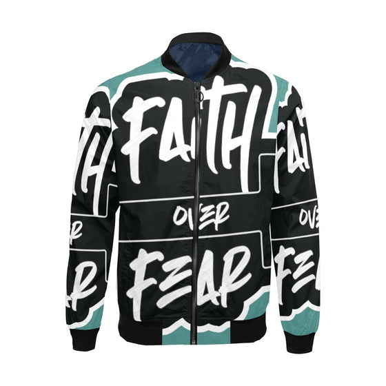 FAITH OVER FEAR WINDBREAKER TEAL