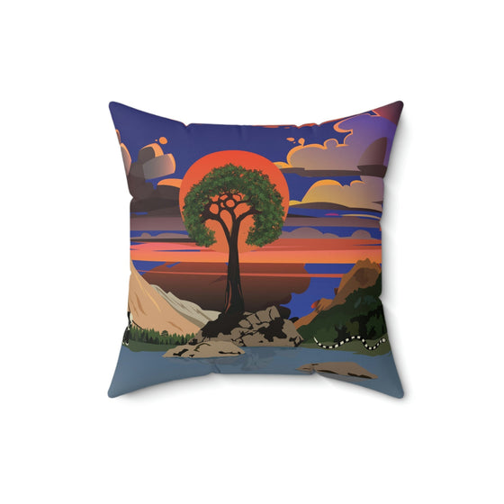 Spun Polyester Square Pillow Home Decor
