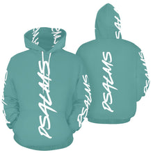  Psalms wht horizontal teal All Over Print Hoodie for Men (USA Size) (Model H13)