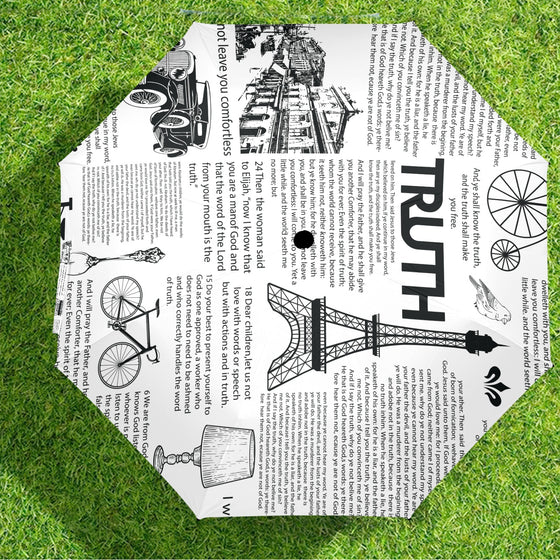 Scripture Umberlla Semi-Automatic Foldable Umbrella