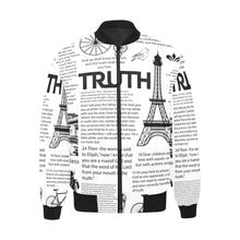  SCRIPTURE PRINT PUFF BOMBER