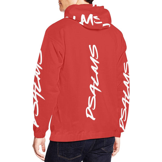 Psalms wht horizontal red All Over Print Hoodie for Men