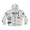Scripture Print Mens Full-Zip Hoodie (Aop) M / White All Over Prints